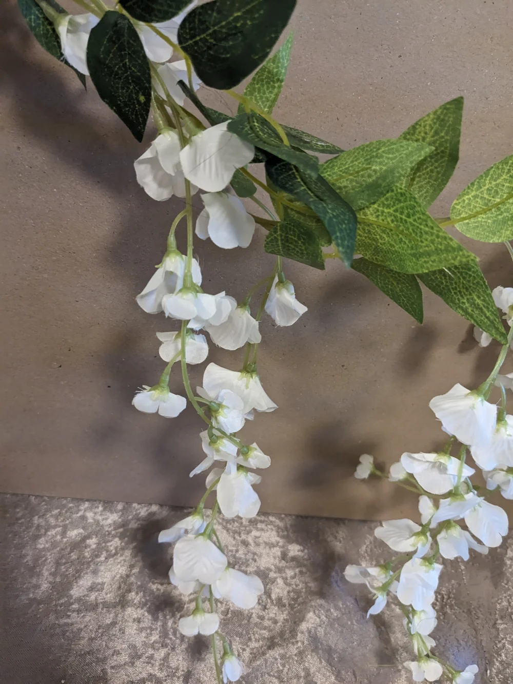 Wisteria White & Green Hanging Artificial Floral Vine Garland